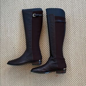 Coach Lilac Glaze Leather Heavy Elastic Boots in Chestnut